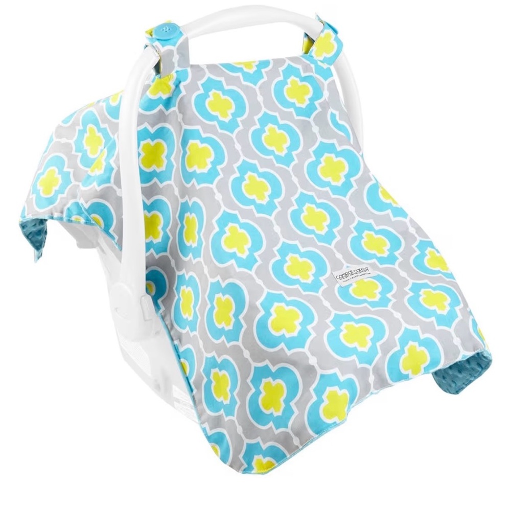 Car Seat Canopy in Aqua Floral Pattern - Kids Accessories